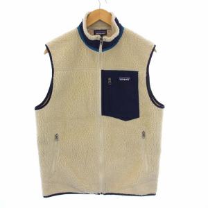15AW CLASSIC RETRO-X VEST クラシックレトロX フリースベスト ボア ジップアップ M ベージュ ネイビー