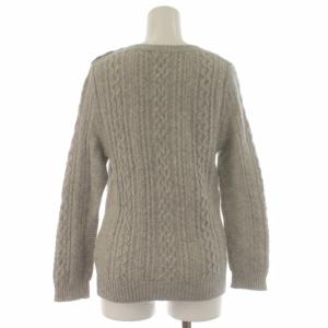 MARGARET HOWELL ニット セーター 長袖 クルーネック ケーブル編み ウール 2 M グレー