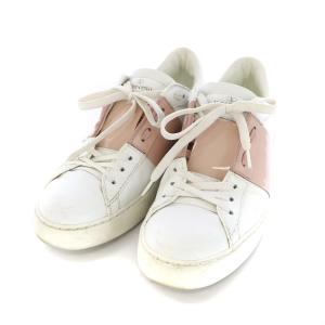 VALENTINO GARAVANI スニーカー シューズ ローカット ロックスタッズ 38 25cm 白 ホワイト ピンク 781W