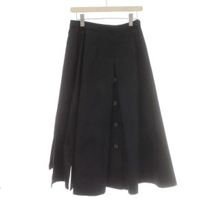 ENFOLD 19SS シャンブレー ギャバ トレンチ ラップスカート ロング 36 S ネイビー 紺