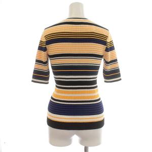 ENFOLD 20SS カットソー 半袖 ボーダー リブニット 38 M 黄色 イエロー