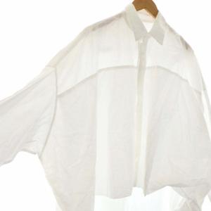 Y's ヨウジヤマモト YN-B80-003 シャツ ブラウス アシメ ビッグシルエット オーバーサイズ 長袖 2 白 ホワイト