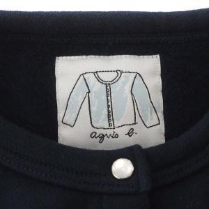 agnes b. カーディガン スウェット 裏起毛 コットン 長袖 T1 ネイビー 紺