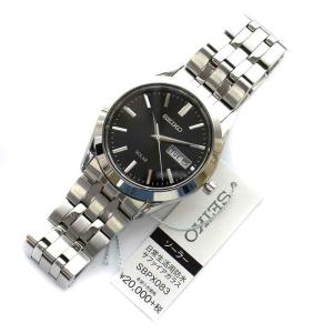 SEIKO スピリット SPIRIT 腕時計 ウォッチ ソーラー アナログ 3針 カレンダー シルバー色 黒 ブラック SBPX083