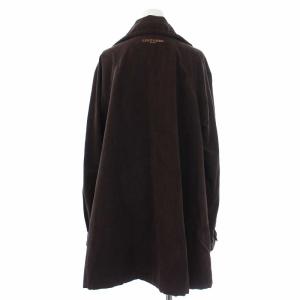 LEONARD SPORT ジャケット スエードコート ジップアップ アウター 総柄 切替 40 L 茶 ブラウン