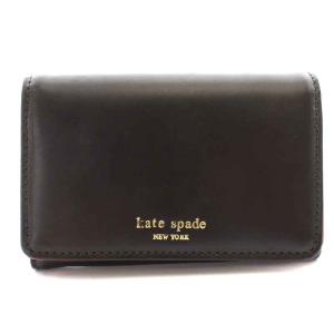 kate spade new york 名刺入れ カードケース レザー バイカラー 黒 ブラック 赤 レッド