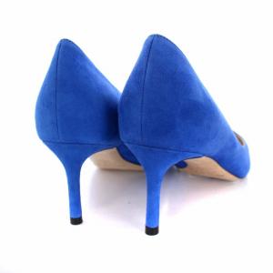 JIMMY CHOO ROMY 60 ポインテッドトゥ パンプス ピンヒール スエード 37.5 24.5cm 青 ブルー