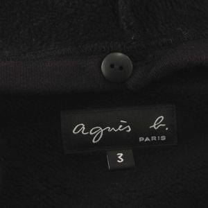 agnes b. カーディガン スウェット 裏起毛 コットン フード付き 3 M 黒 ブラック