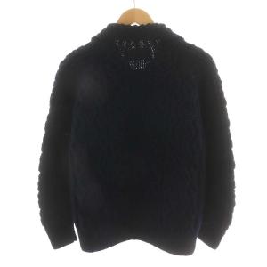 INVERALLAN 3A ランバー ハンドニット ウール ケーブル編み カーディガン ネイビー