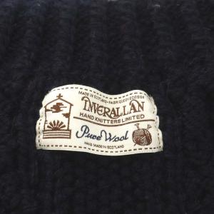 INVERALLAN 3A ランバー ハンドニット ウール ケーブル編み カーディガン ネイビー