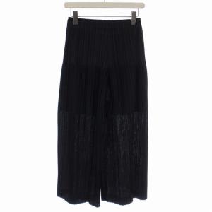 PLEATS PLEASE ISSEY MIYAKE PP13-JF424 イッセイミヤケ 21AW ワイドパンツ イージーパンツ 日本製 2 ブラック