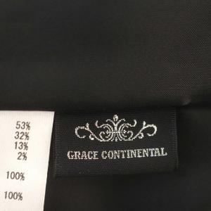 GRACE CONTINENTAL レースフレアワンピース ワンピース 花柄 レース ノースリーブ バイカラー 36 S 黒 ネイビー