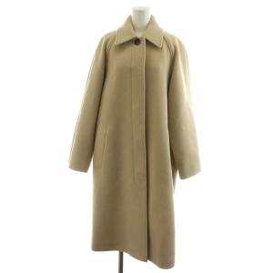 ステンカラーコート ロング丈 ウール アウター S ベージュ