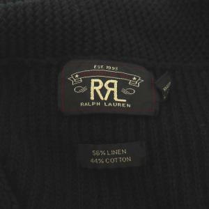RRL カーディガン ショールカラー リネン混 麻混 M 黒 ブラック
