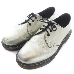 Dr.Martens レースアップシューズ UK5 24cm メタリック シルバー 黒 ブラック 1461 MET