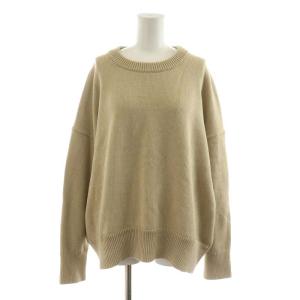 クルーネックニット セーター コットン 長袖 ベージュ 20-080-500-8060-1-0