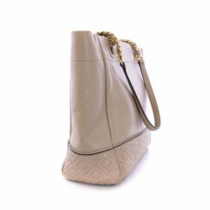 TORY BURCH トートバッグ ショルダーバッグ チェーン キルティング 切替 レザー ピンクベージュ