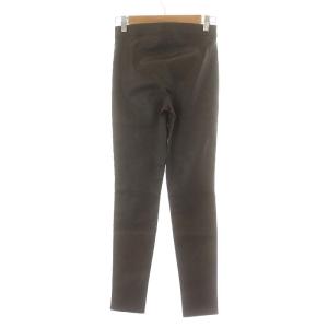 Theory 22AW NEW BRISTOL LEATHER ADBELLE GF パンツ 羊革 ラムレザー 00 XS 茶 ブラウン