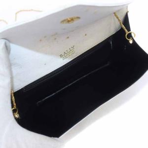 BALLY ショルダーバッグ ポシェット チェーン レザー 白 ホワイト