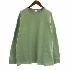 スウェット トレーナー 長袖 クルーネック コットン L 緑 グリーン