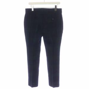 Alexander McQueen テーパードパンツ スラックス チェック ウール IT42 M 緑 グリーン 紺 ネイビー