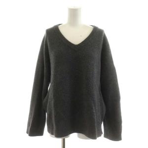 20AW Vネックニットプルオーバー セーター ウール 長袖 グレー