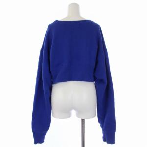 Shinzone ダイナソーチームスウェット トレーナー プルオーバー 長袖 クルーネック ショート丈 プリント F 青 ブルー 18SMSCU13