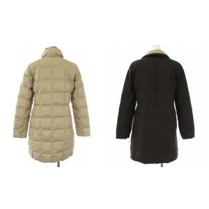 MONCLER 茶タグ ダウンコート リバーシブル アウター ミドル丈 ロング 0 S ベージュ カーキ