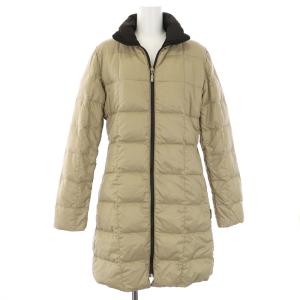 MONCLER 茶タグ ダウンコート リバーシブル アウター ミドル丈 ロング 0 S ベージュ カーキ