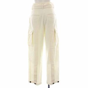 CLANE ハイウエスト バック スリット カーゴパンツ H/W BACK SLIT CARGO PANTS ロング ベルト 1 S 白