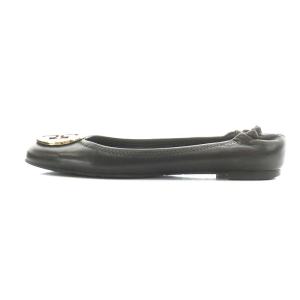 TORY BURCH バレエシューズ プレート レザー 23.0cm 黒 ブラック