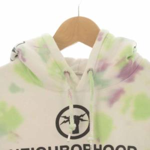 NEIGHBORHOOD DYE/CE-HOODED . LS パーカー プルオーバー タイダイ柄 ロゴ 長袖 M 白 ホワイト 191STNH-CSM03