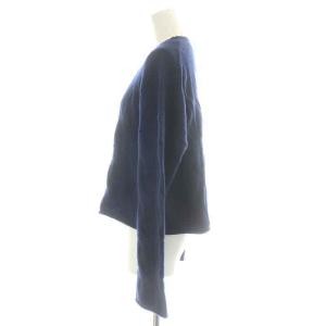 Theory 21AW CASHMERE CROP PO CABLE ケーブルニット セーター 長袖 クルーネック カシミヤ S 青 ブルー