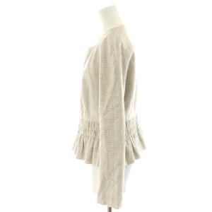 PAULE KA スーツ セットアップ 上下 ノーカラージャケット ワンピース ミモレ ロング ノースリーブ チェック柄 ウール 38 M グレー