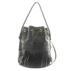 J&M DAVIDSON フリンジカーニバルM巾着型 ショルダーバッグ ハンドバッグ 2way レザー ブラック