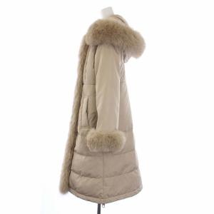 Diagram GRACE CONTINENTAL FOXトリミングコート ダウンコート アウター ロング フード フォックスファー 38 M ベージュ