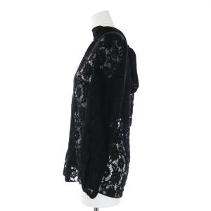 DOLCE&GABBANA カットソー 総レース 長袖 リボン 38 XS 黒 ブラック