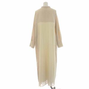 Spick&Span 23SS バックプリーツワンピース シャツワンピース ロング 切替 長袖 F ベージュ 23040200405010