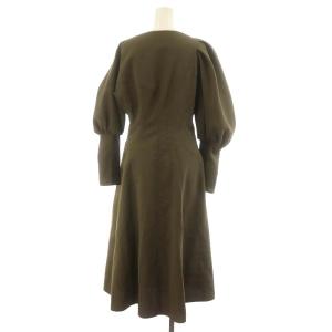 AKIRANAKA シャツワンピース ミモレ ロング 長袖 1 S カーキ AW2108-KH