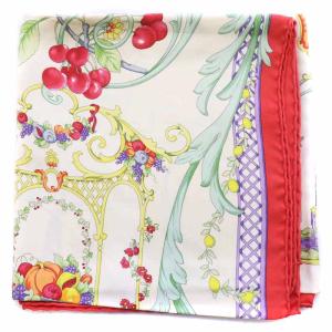 ETRO スカーフ 花柄 シルク 白 ホワイト 赤 レッド