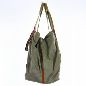 Orobianco SAC'S BAR トートバッグ ナイロン レザー 裏地ロゴ カーキ