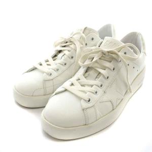 GOLDEN GOOSE PURE-STAR スニーカー シューズ レザー US8 38 25.0cm 白 ホワイト