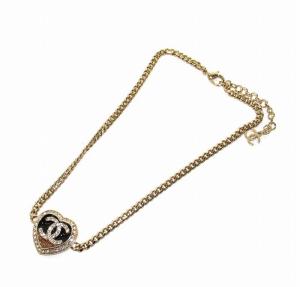 CHANEL チェーンネックレス ココマーク ハート ラインストーン ゴールドカラー