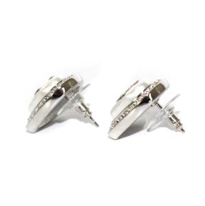 CHANEL B23B ハート ココマーク ピアス パール ビジュー ホワイト シルバーカラー