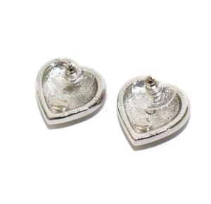 CHANEL B23B ハート ココマーク ピアス パール ビジュー ホワイト シルバーカラー