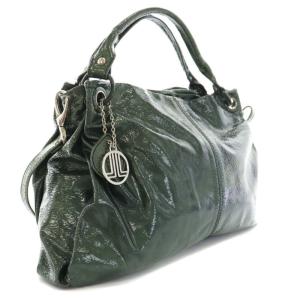 LANVIN コレクション COLLECTION トートバッグ ハンドバッグ ショルダーバッグ 2way ロゴチャーム レザー 緑 グリーン