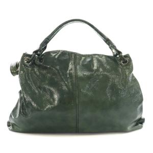 LANVIN コレクション COLLECTION トートバッグ ハンドバッグ ショルダーバッグ 2way ロゴチャーム レザー 緑 グリーン