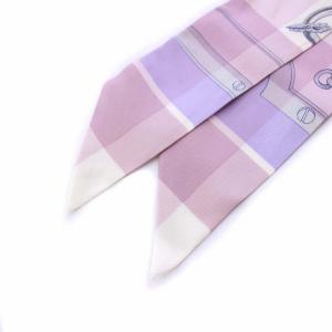 HERMES ツイリー Mors et Gourmettes Vichy モール エ・グルメット・ヴィシー 馬銜 スカーフ 絹 シルク100％