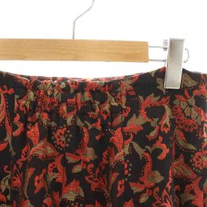 GRACE CONTINENTAL 20AW サラサフラワーJQスカート フレア ロング ミモレ ジャガード 総柄 花柄 ウール混 38 M ダークブラウン オレンジ