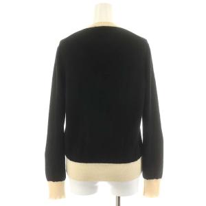 Maison Kitsuné カーディガン 長袖 フォックス ワッペン ウール S アイボリー 黒 ブラック